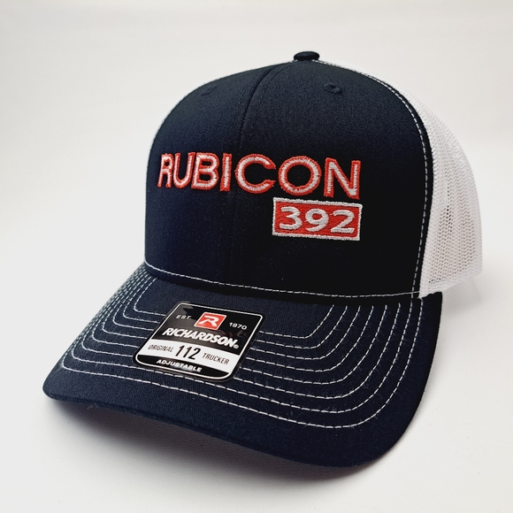 Rubicon 392 Richardson 112 Trucker Mesh Snapback Hat Cap Black & White - Picture 3 of 4